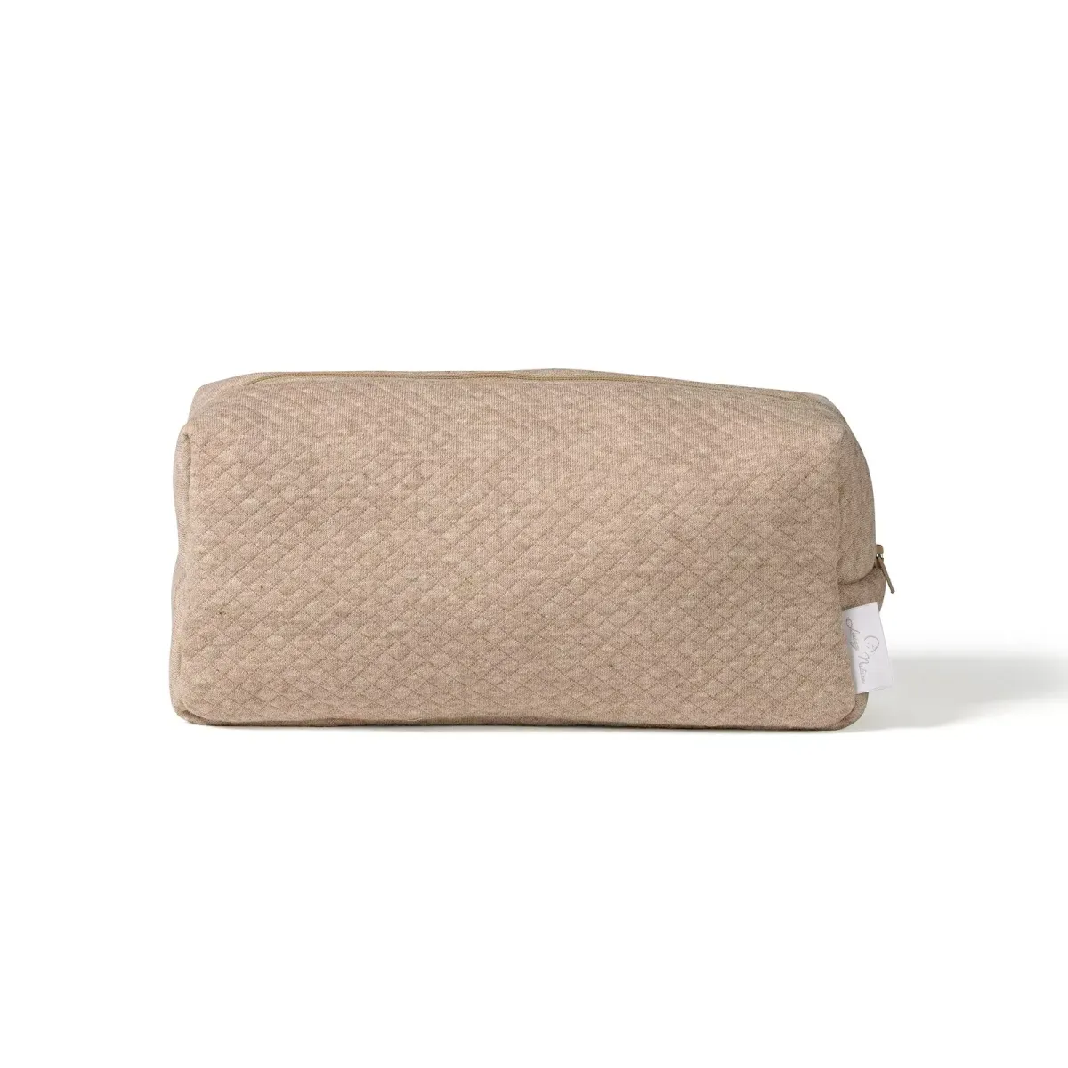 Living Nature - Toilettas Charlie losange camel maat M = 26 x 12 x 8,5 cm
