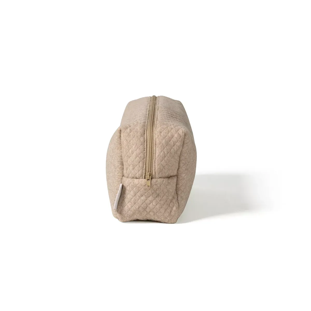 Living Nature - Toilettas Charlie losange camel maat M = 26 x 12 x 8,5 cm