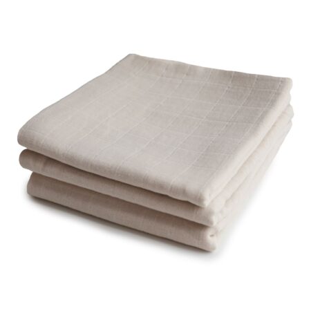 Mushie - Muslin Cloth 3-Pack - Fog