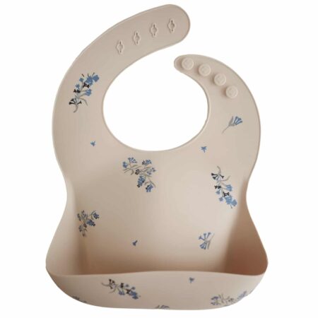 Mushie - Silicone Bibs - Lilac Flowers