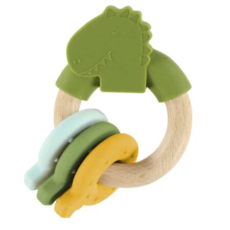 Trixie - Houten activiteitenring met silicone - Mr. Dino