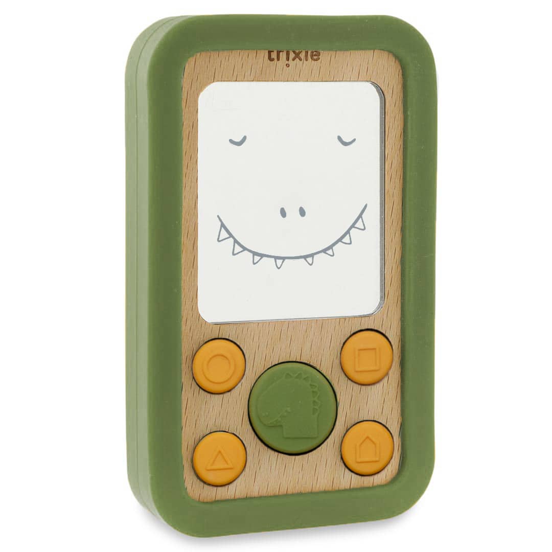 Trixie - Houten baby telefoon met silicone - Mr. Dino