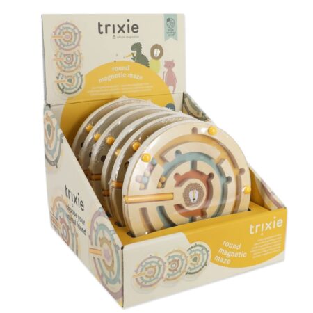 Trixie - Houten rond magnetisch doolhof doos - 6 stuks