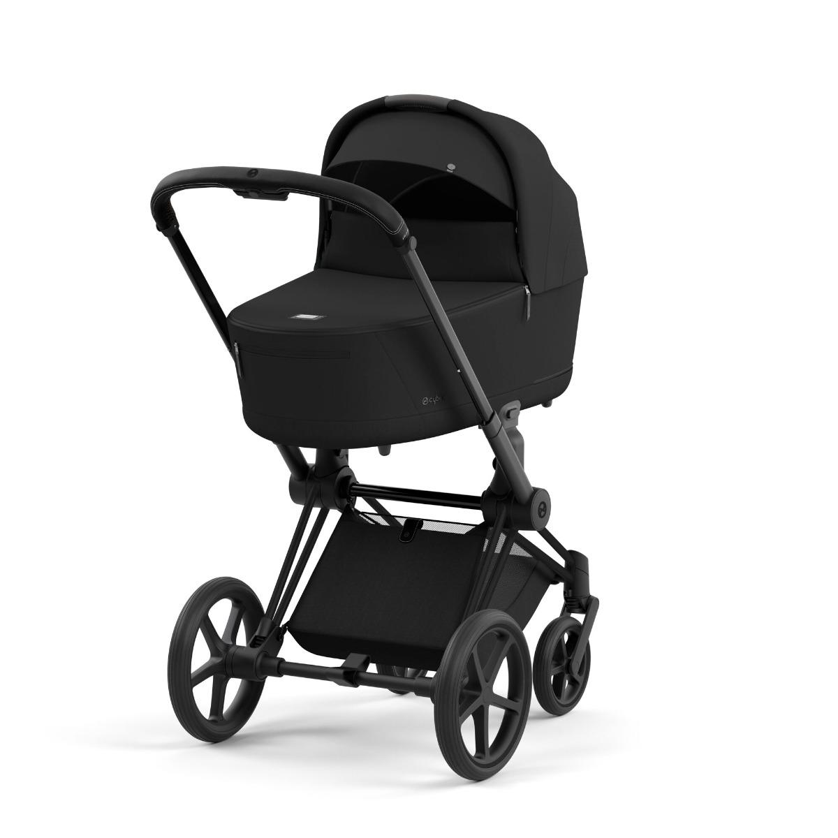 Cybex - Priam 4 Frame, Lux Carry Cot & Seat All Black (Showroommodel)