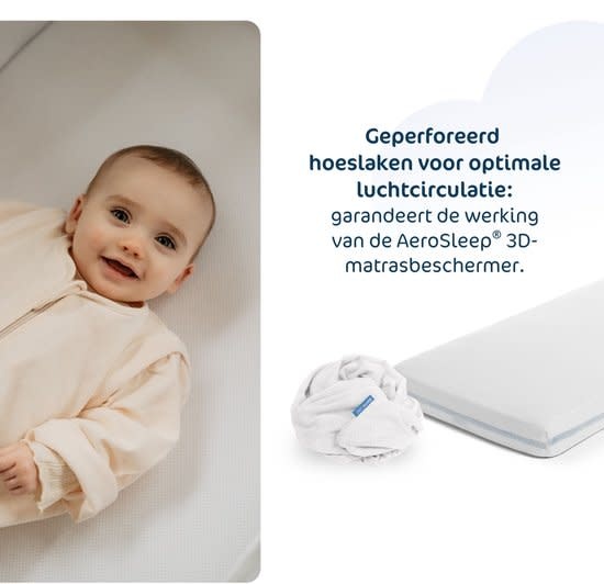 Aerosleep - Sleep Safe Fitted Sheet Premium 140 x 70 White