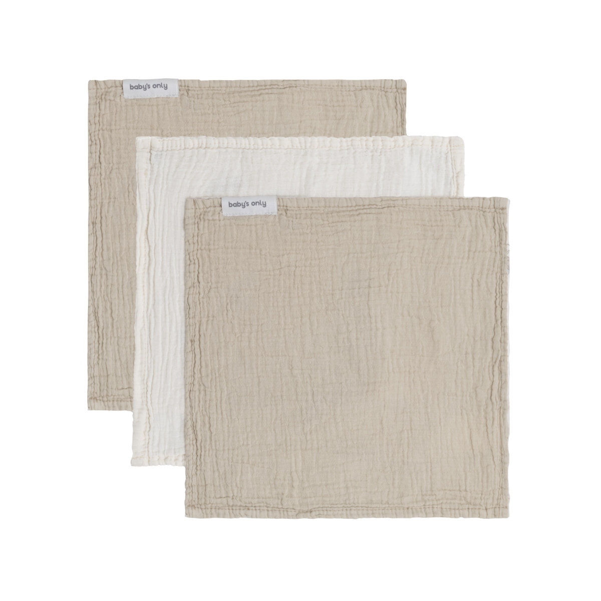 Baby's Only - Monddoekje Tender beige/linen - 30x30 - 3-pack
