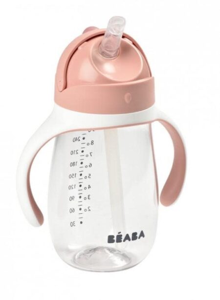 Beaba - Drinkbeker met rietje 300ml - oudroze