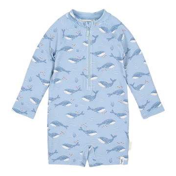 Little Dutch - Zwemsuit met lange mouwen Ocean Splash - blauw