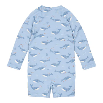 Little Dutch - Zwemsuit met lange mouwen Ocean Splash - blauw