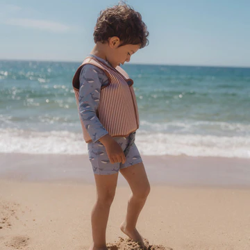 Little Dutch - Zwemsuit met lange mouwen Ocean Splash - blauw