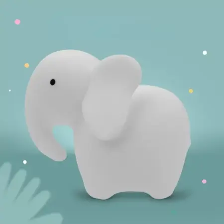 Mary's - Led Lamp - Elephant White With Rc