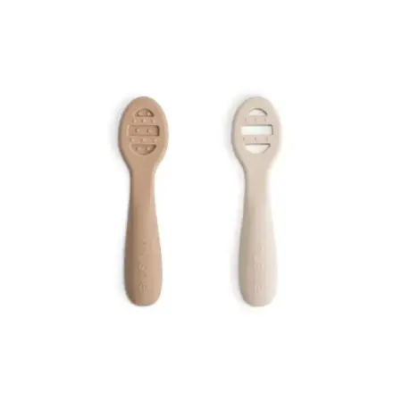 Mushie - First Feeding Baby Spoon - Natural/Shifting Sand
