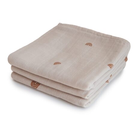 Mushie - Muslin Cloth 3-Pack - Rainbow
