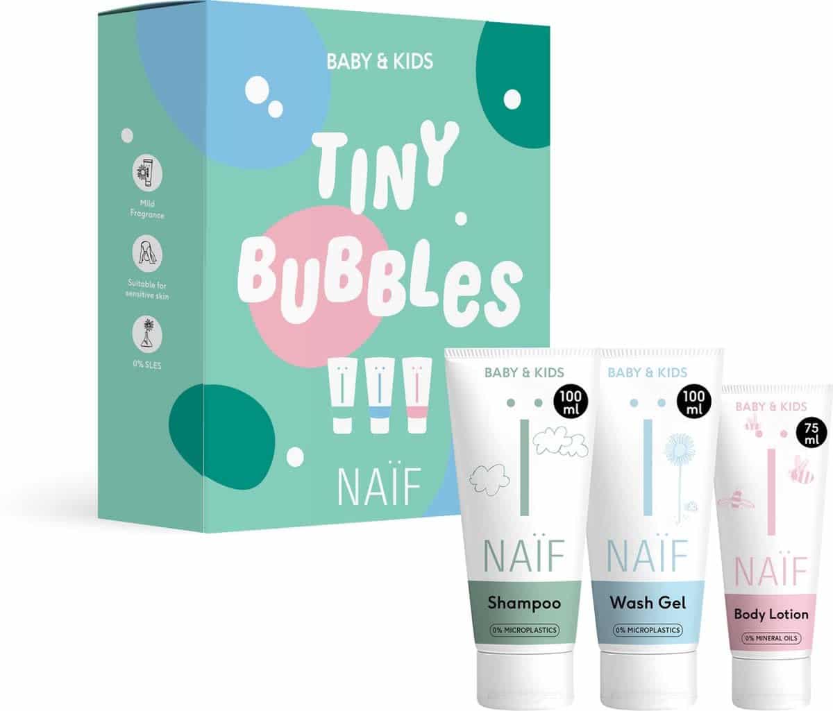 Naïf - Tiny Bubbles (Shampoo 100ml, bodylotion 100ml, washgel 100ml)