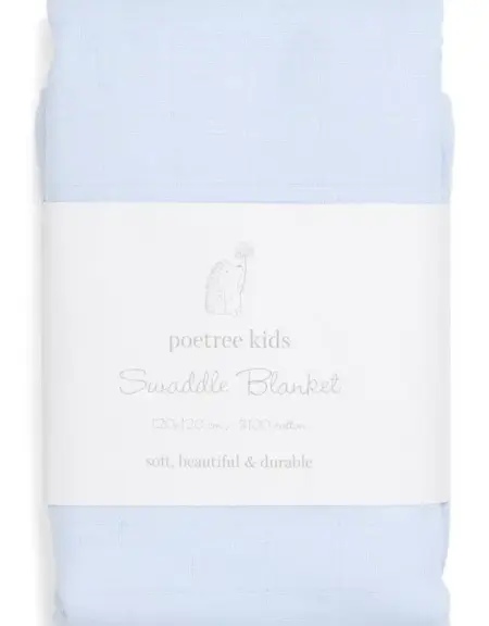 Poetree Kids - Swaddle Licht blauw 120x120cm
