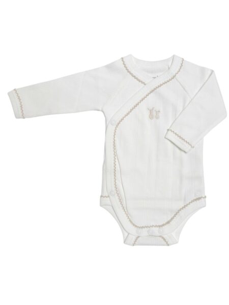 Poetree Kids - Overslag Romper/Body Lange Mouwen Teddy Crème