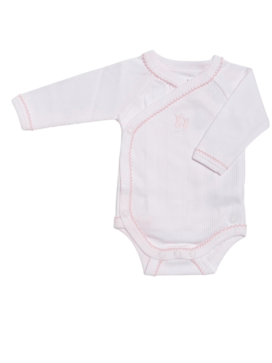 Poetree Kids - Overslag Romper/Body Lange Mouwen Teddy Soft Pink