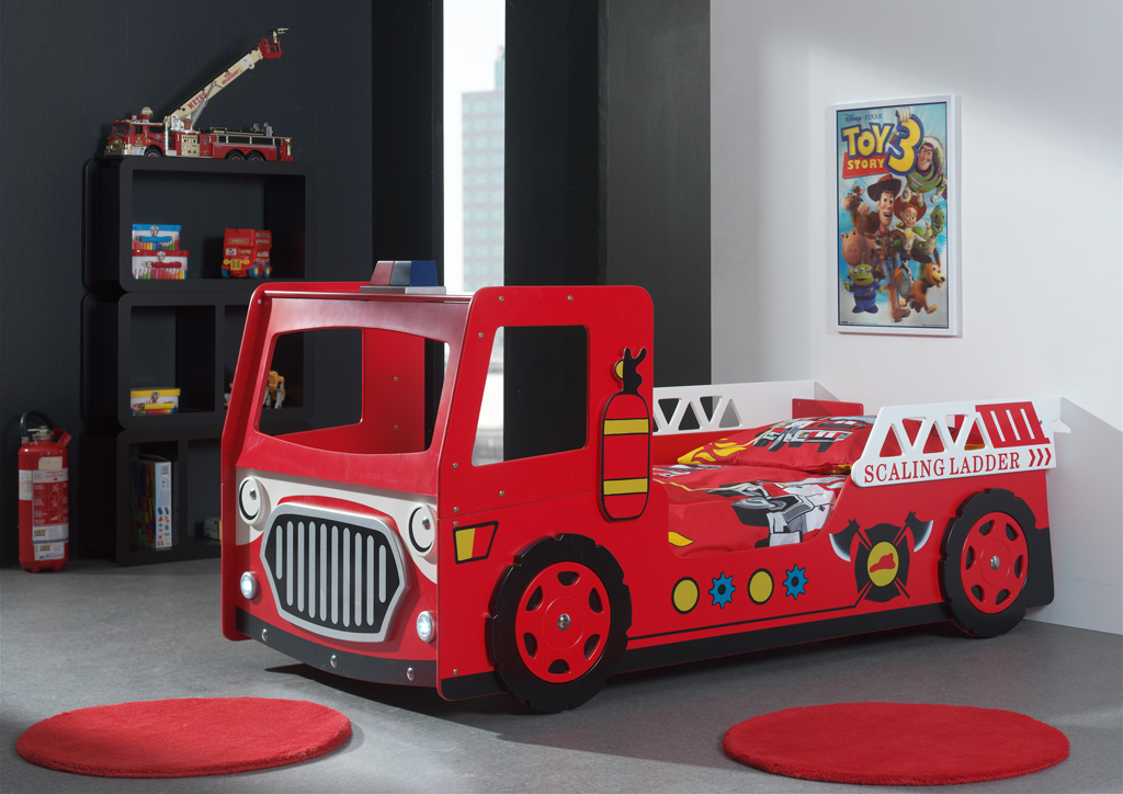 VIPACK - CARBEDS FIRE TRUCK BED 90 x 200 cm ROOD