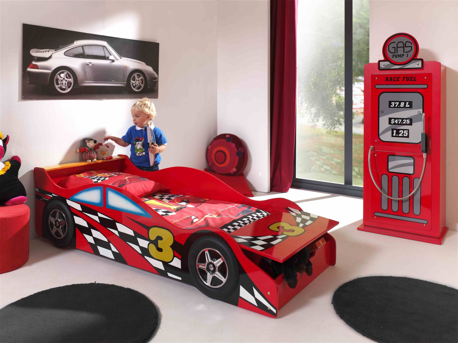 VIPACK - CARBEDS PEUTER RACE BED 70 x 140 cm ROOD