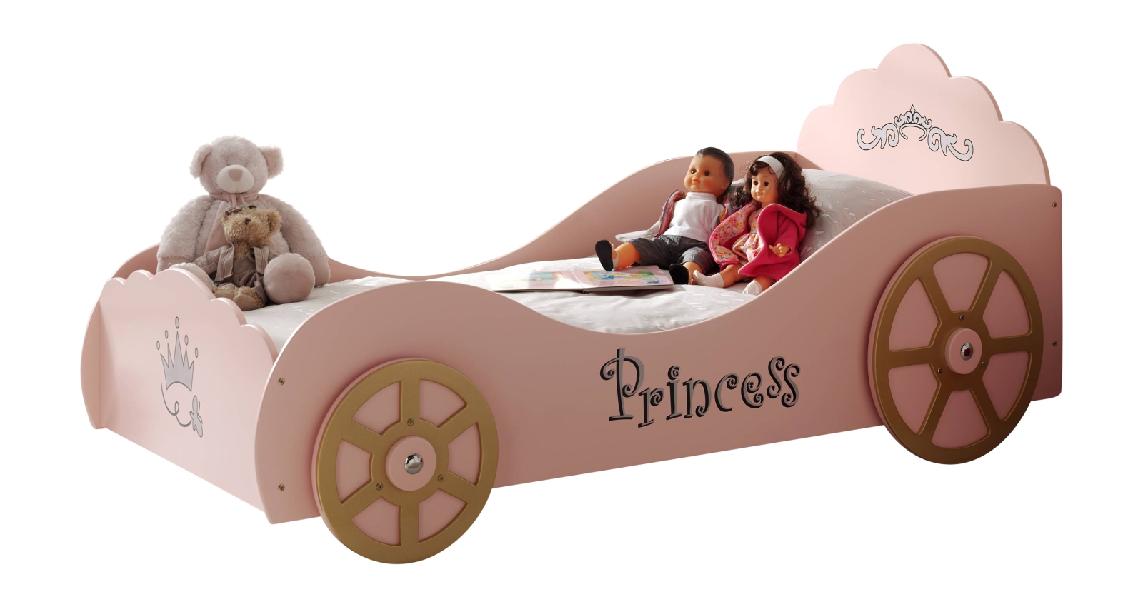 VIPACK - CARBEDS PRINCESS PINKY BED 90 x 200 cm ROZE