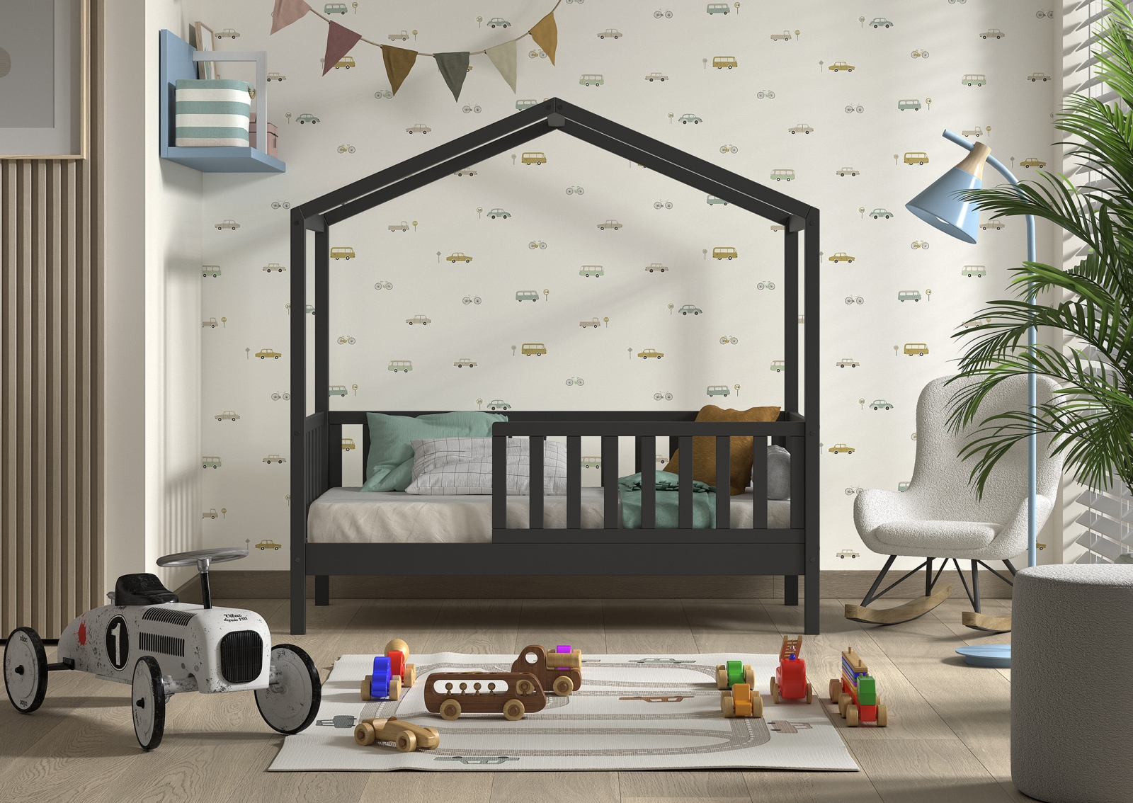 VIPACK - DALLAS PEUTER HUISBED 70 x 140 cm ANTRACIET