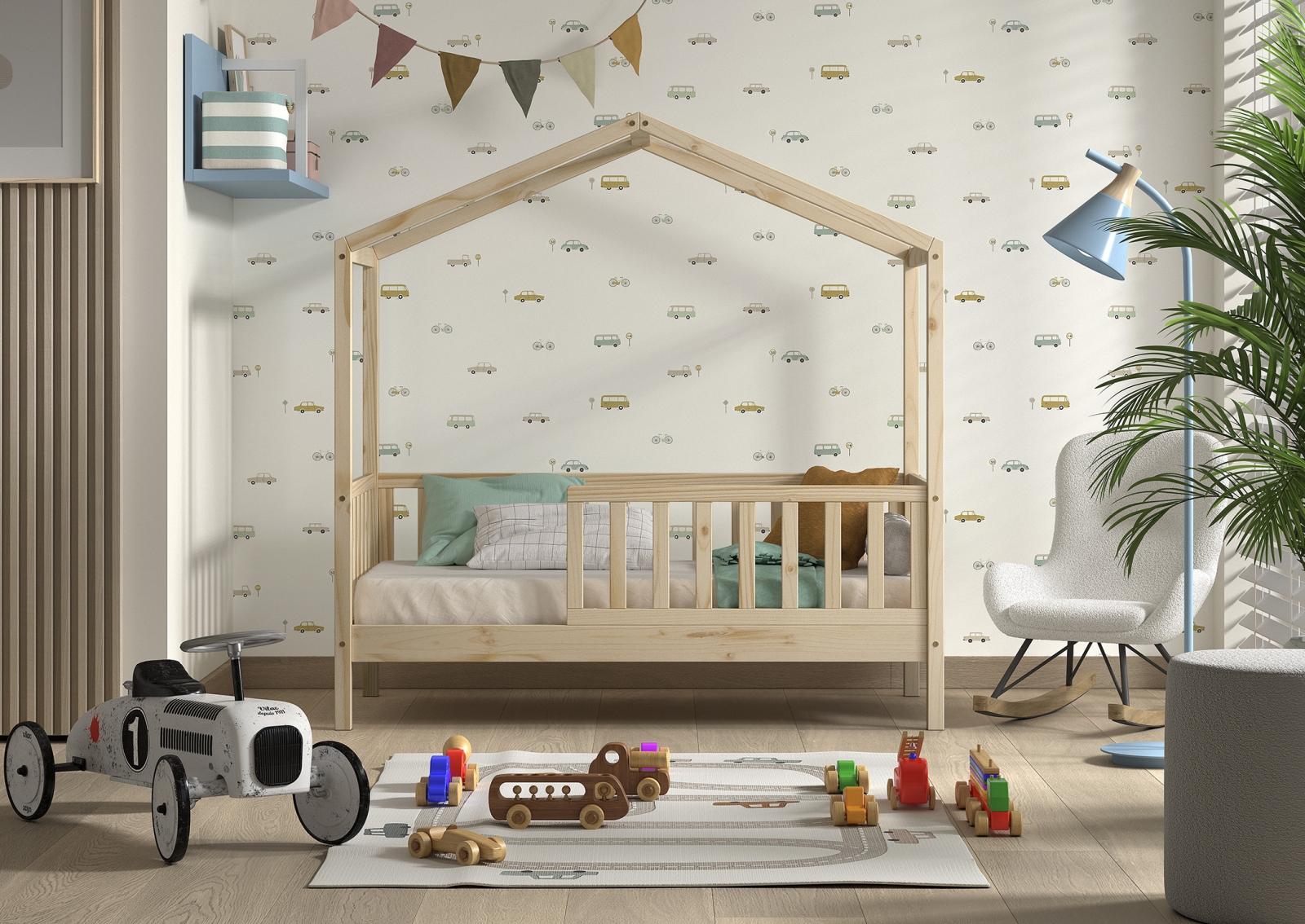 VIPACK - DALLAS PEUTER HUISBED 70 x 140 cm NATUUR