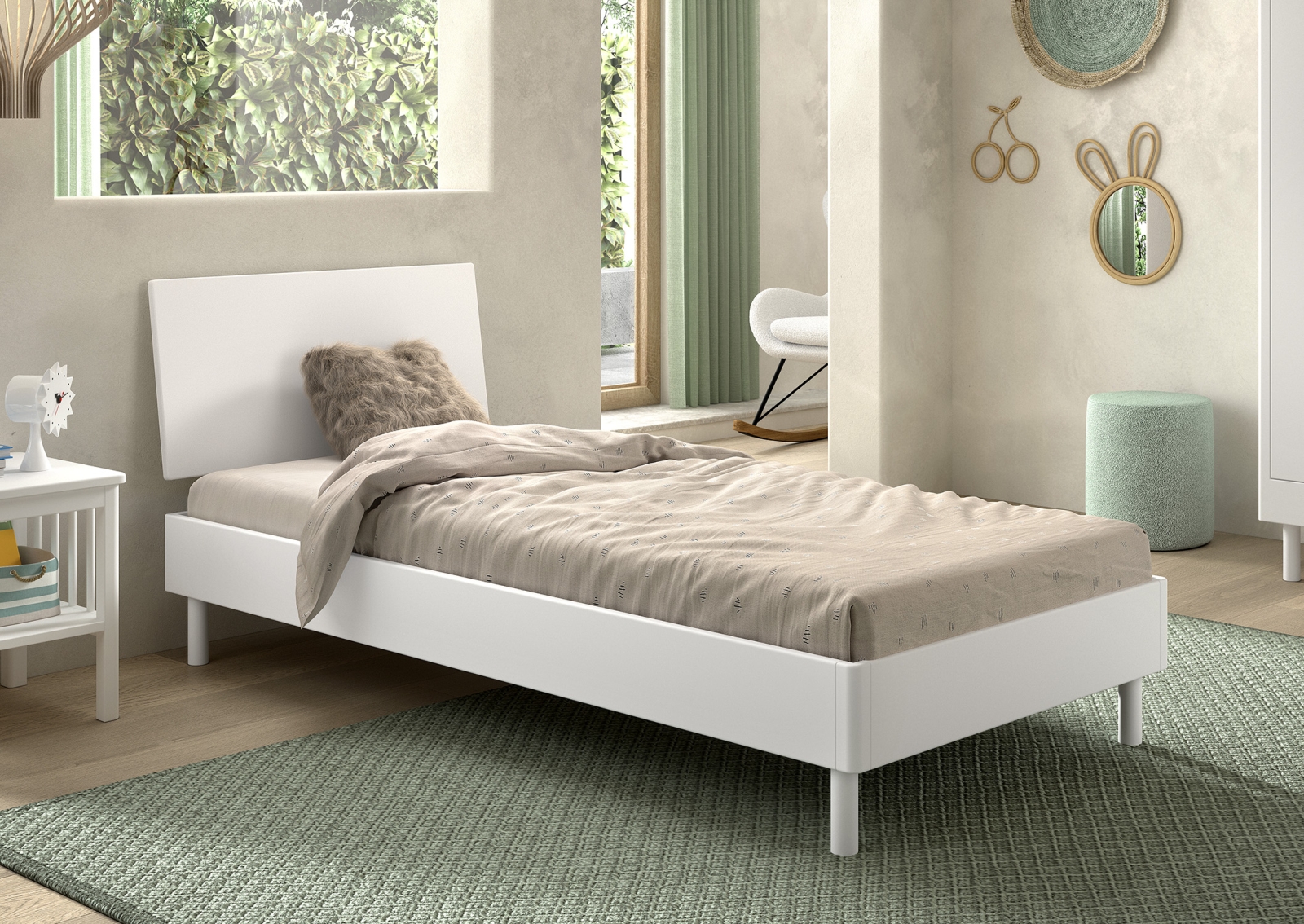 VIPACK - FORREST BED 90 x 200 cm BEUK WIT