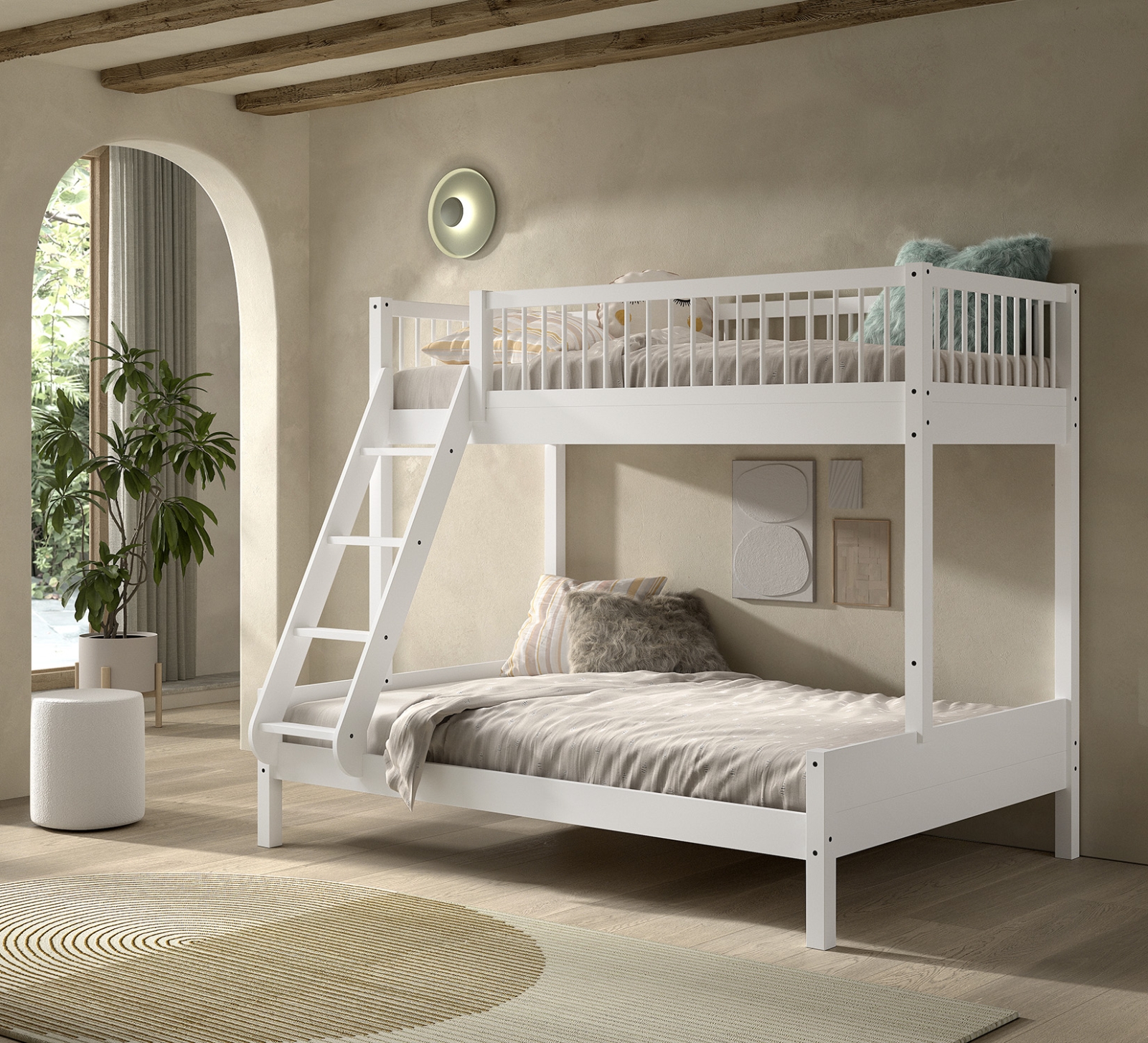 VIPACK - FORREST FAMILIEBED 140 x 200 cm + 90 x 200 cm BEUK WIT