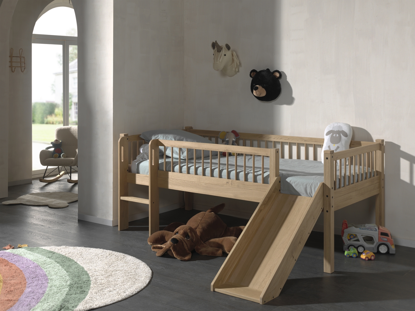 VIPACK - FORREST HALFHOOGSLAPER LAAG MET GLIJBAAN 90 x 200 cm EIK
