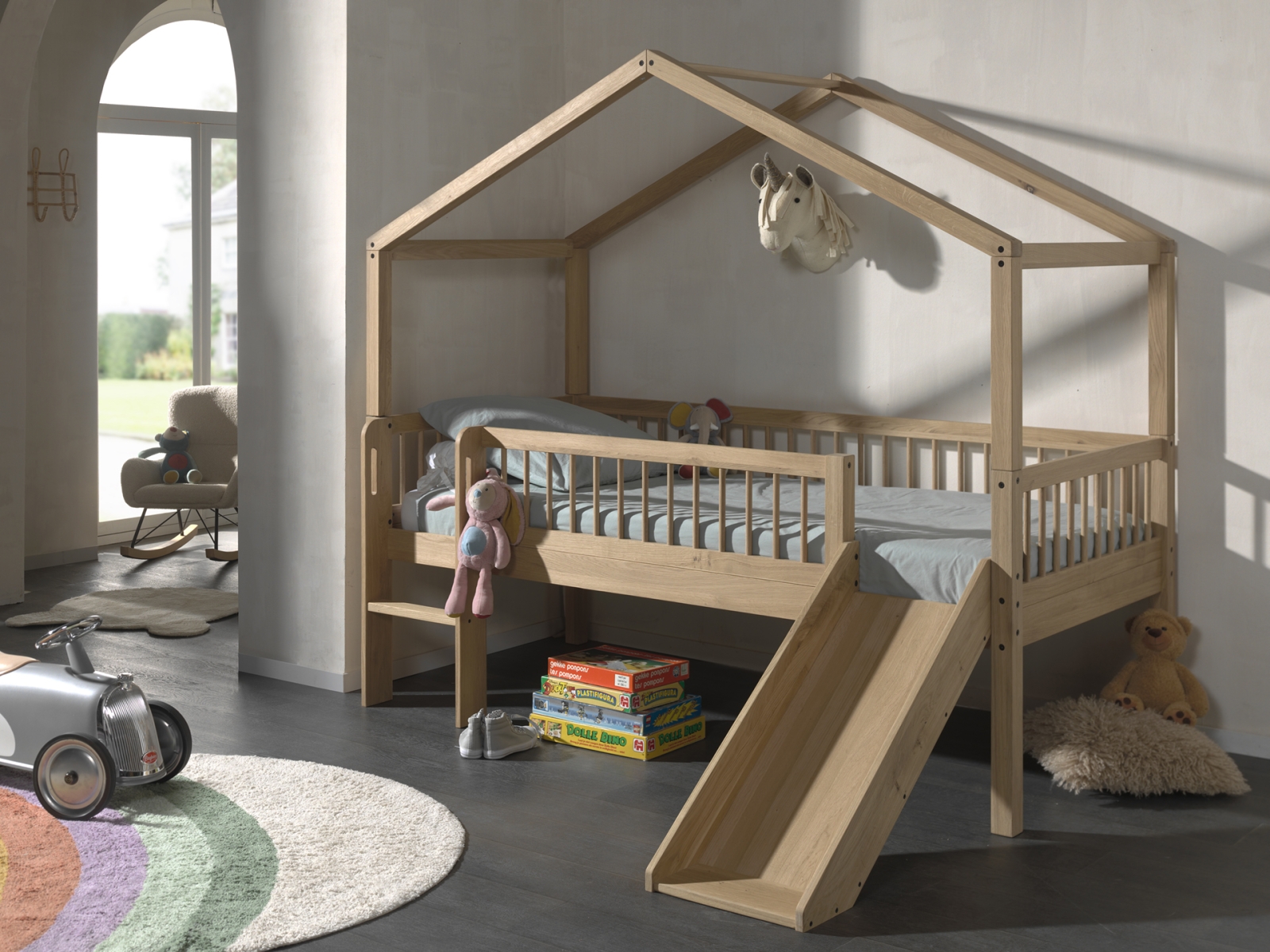VIPACK - FORREST HUISBED MET GLIJBAAN 90 x 200 cm EIK