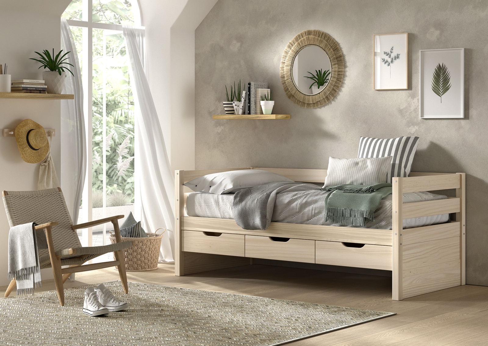 VIPACK - MARGRIT KAJUITBED (92) 90 x 200 cm MILKY PINE