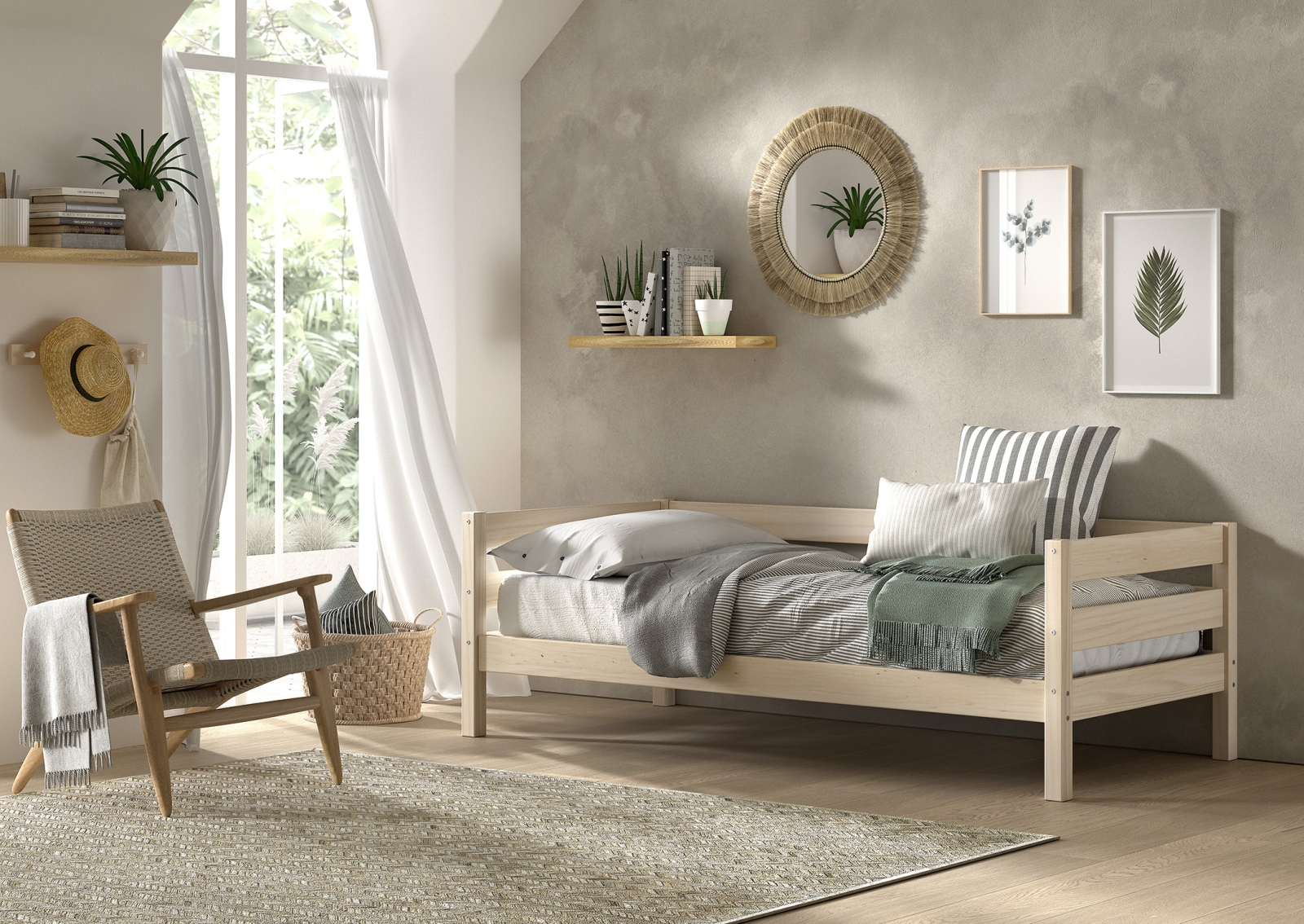 VIPACK - MARGRIT KAJUITBED (93) 90 x 200 cm MILKY PINE