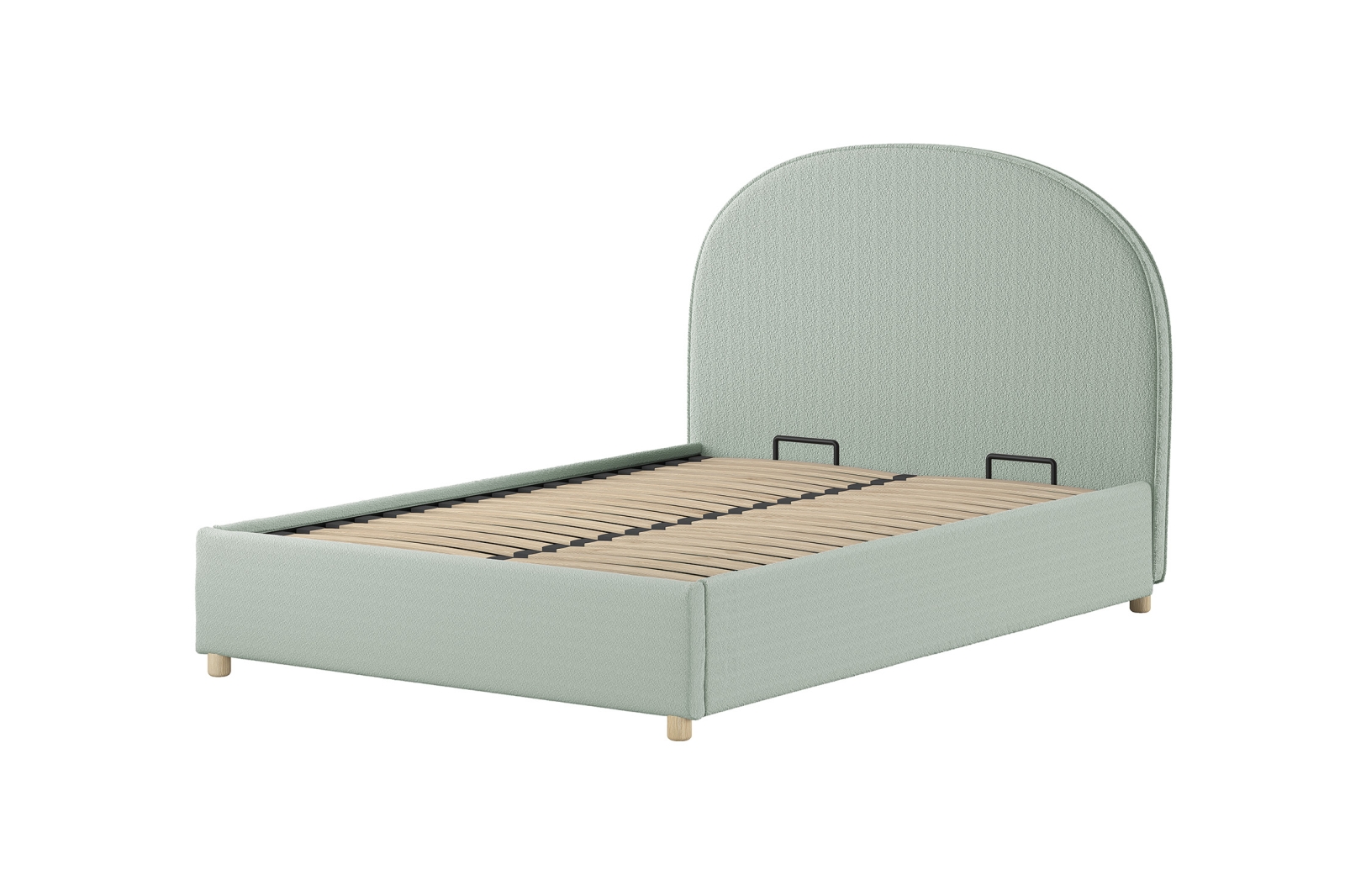 VIPACK - MOON STORAGE BED 140 x 200 cm BOUCL? GROEN