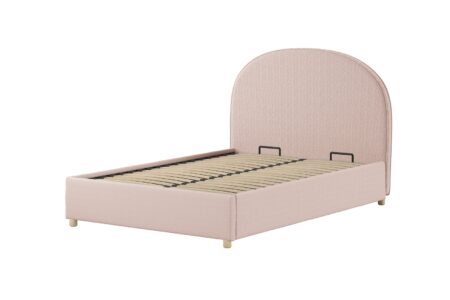 VIPACK - MOON STORAGE BED 140 x 200 cm BOUCL? ROZE