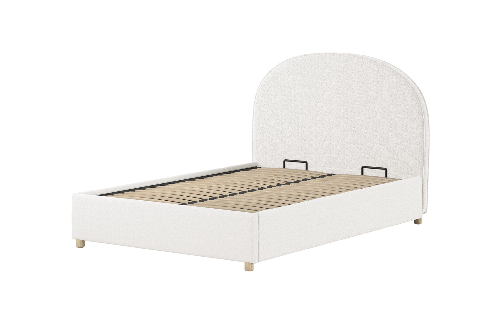 VIPACK - MOON STORAGE BED 140 x 200 cm BOUCL? WIT