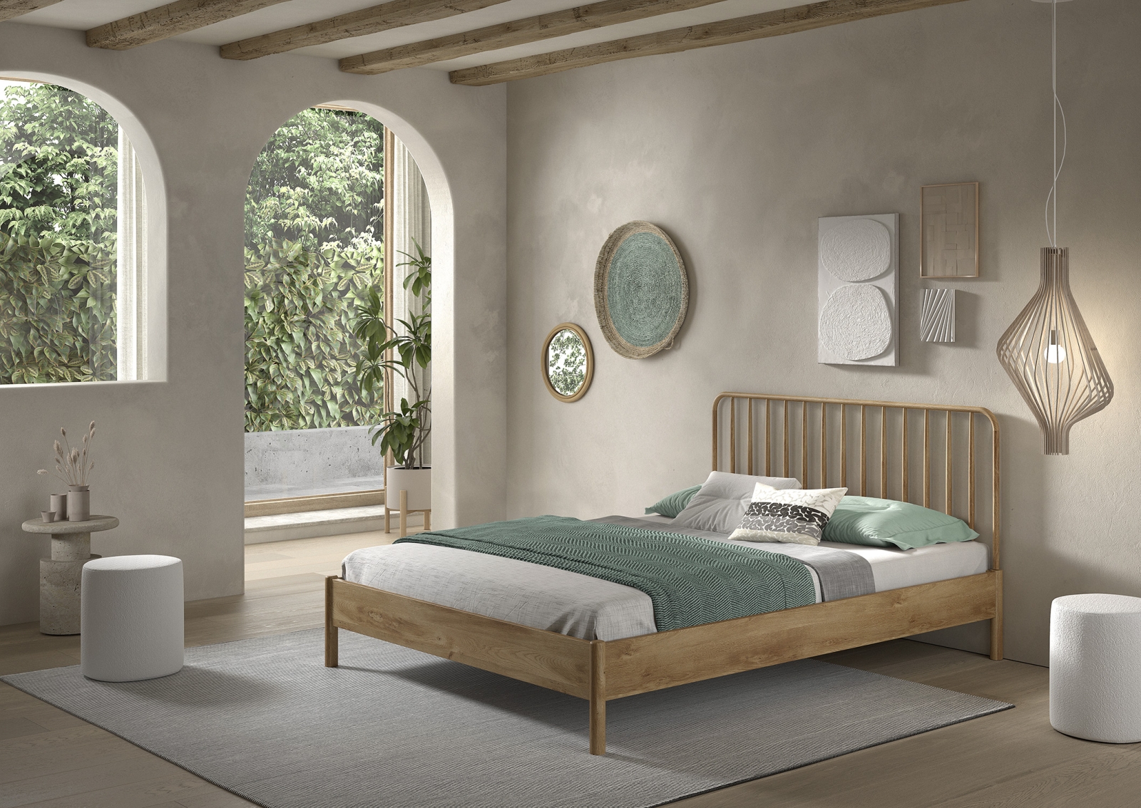 VIPACK - OLIVE BED 160 x 200 cm SPINDLE EIK
