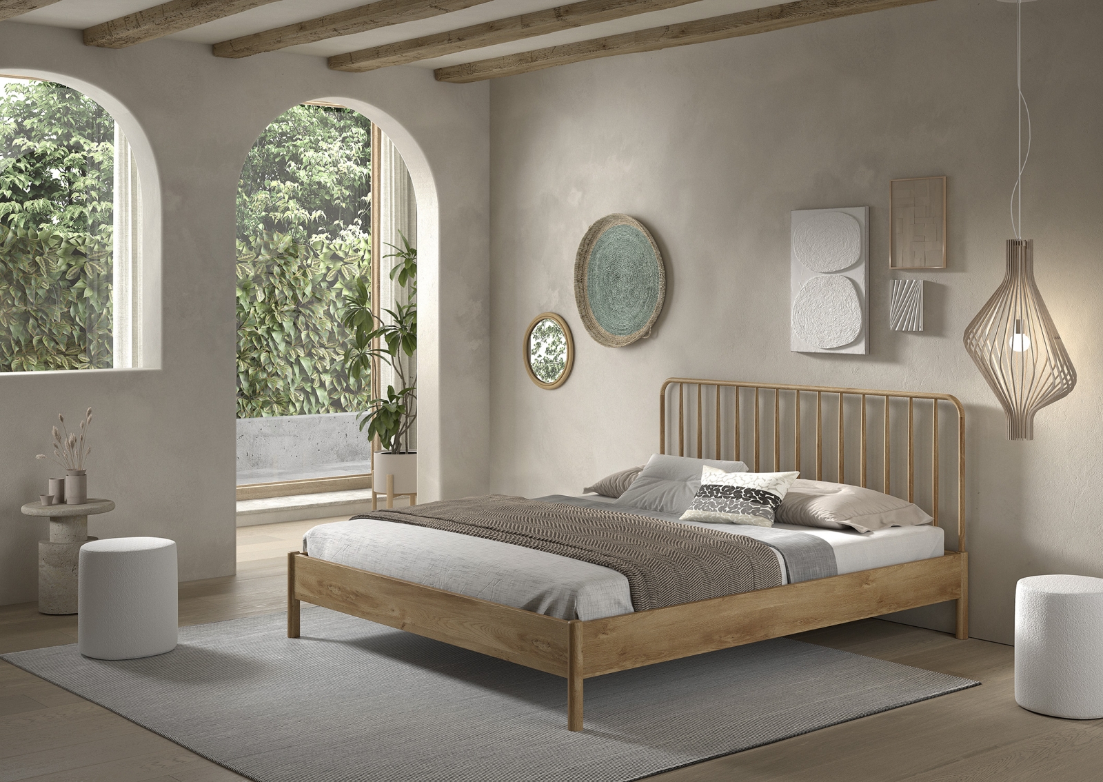 VIPACK - OLIVE BED 180 x 200 cm SPINDLE EIK