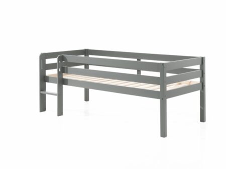 VIPACK - PINO HALFHOOGSLAPER LAAG MET LADDER 90 x 200 cm GRIJS
