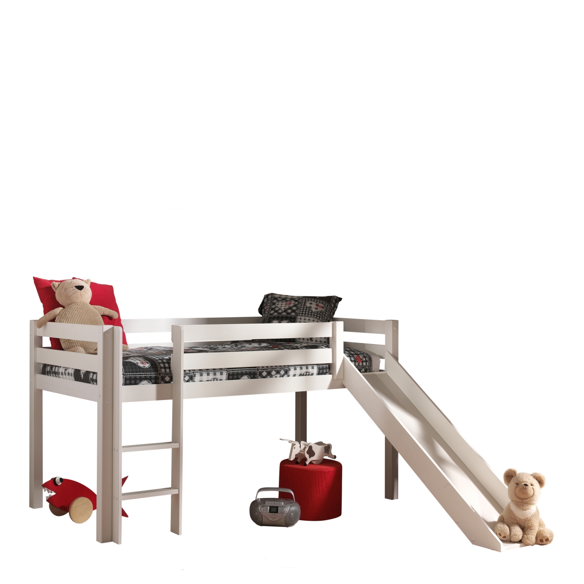 VIPACK - PINO HALFHOOGSLAPER MET GLIJBAAN 90 x 200 cm WIT