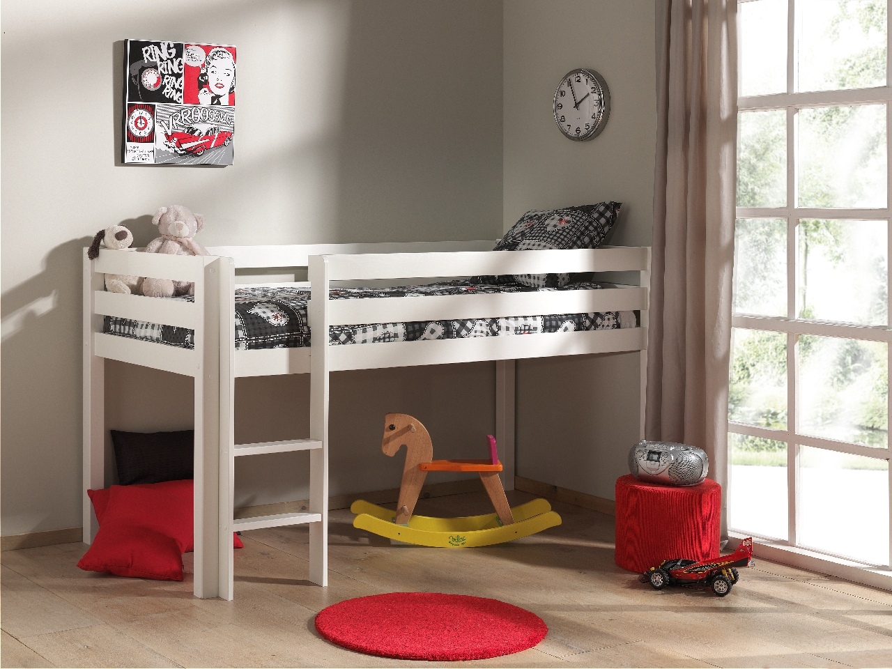 VIPACK - PINO HALFHOOGSLAPER MET LADDER 90 x 200 cm WIT