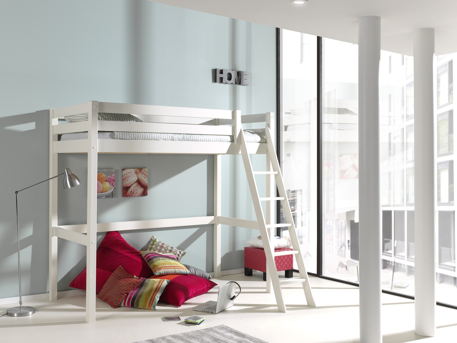 VIPACK - PINO MEZZANINE BED 90 x 200 cm WIT
