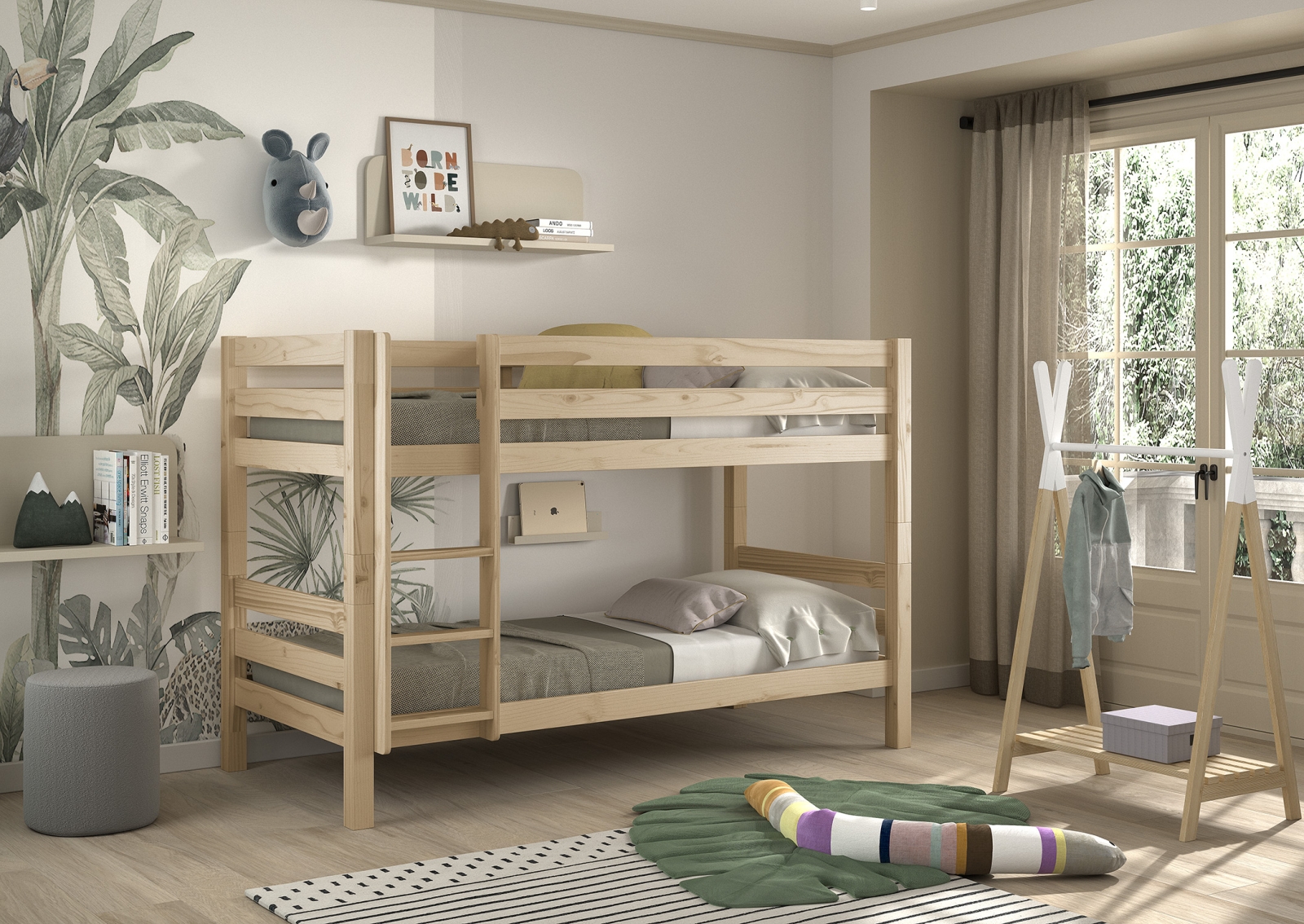 VIPACK - PINO STAPELBED (H 140cm) 90 x 200 cm NATUUR