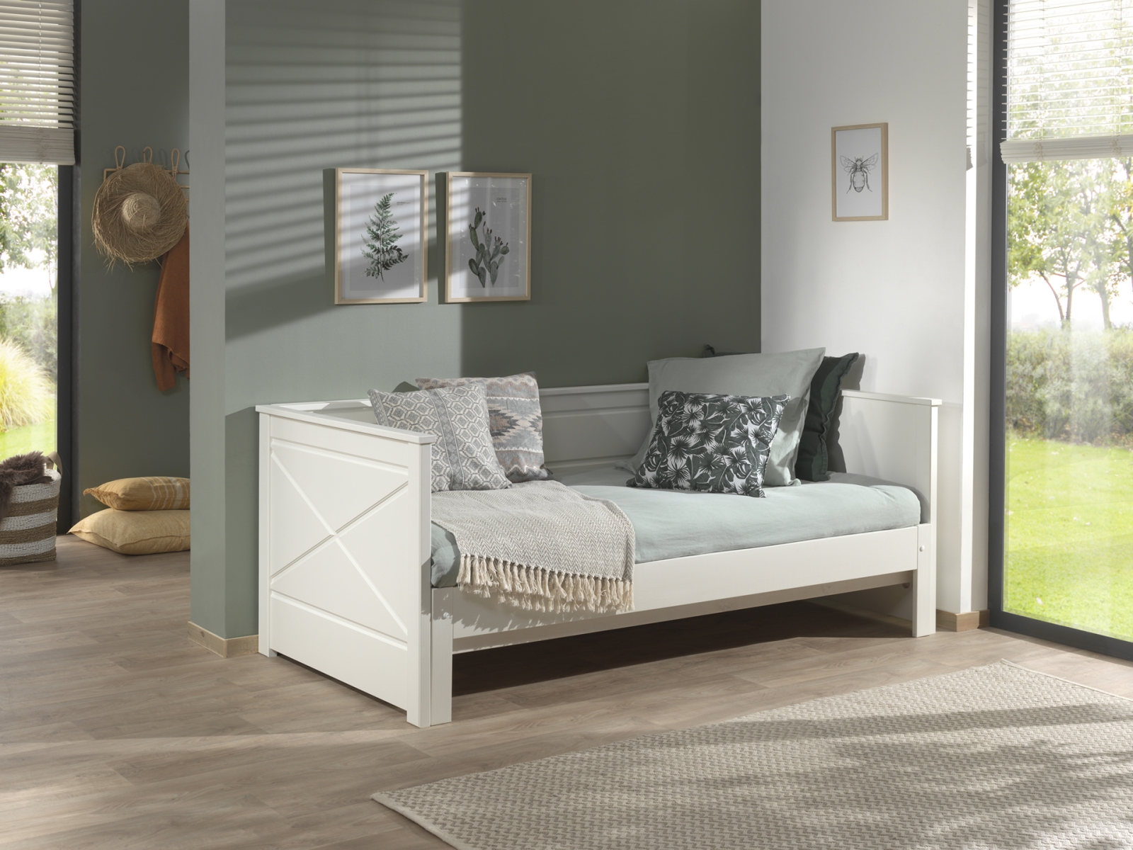 VIPACK - PINO / SCOTT UITSCHUIF-KAJUITBED (93) 90 x 200 cm WIT