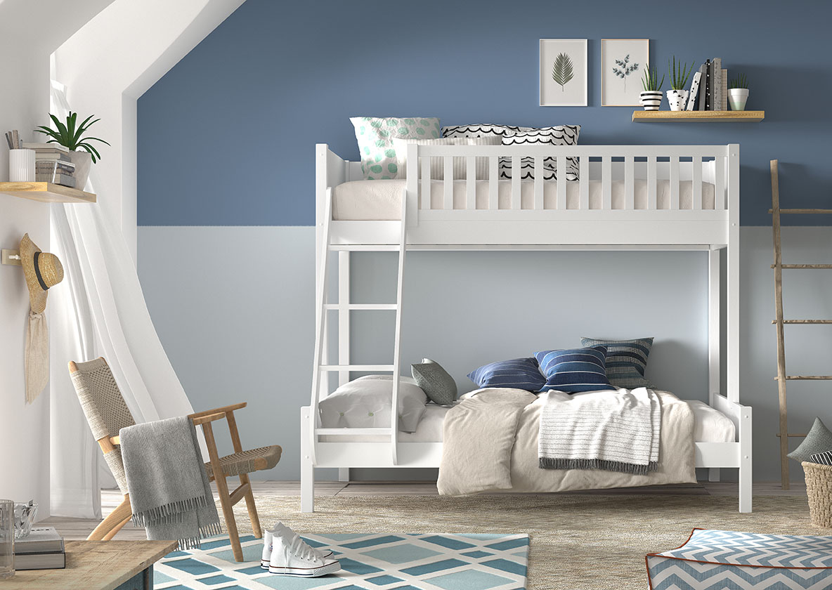 VIPACK - SCOTT FAMILIEBED 140 x 200 cm + 90 x 200 cm WIT