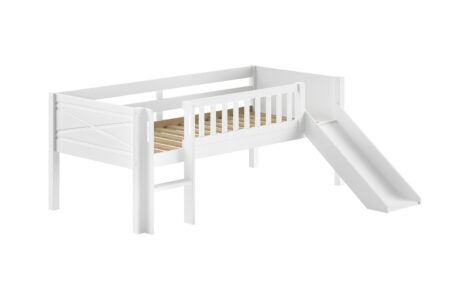 VIPACK - SCOTT HALFHOOGSLAPER LAAG MET GLIJBAAN 90 x 200 cm WIT