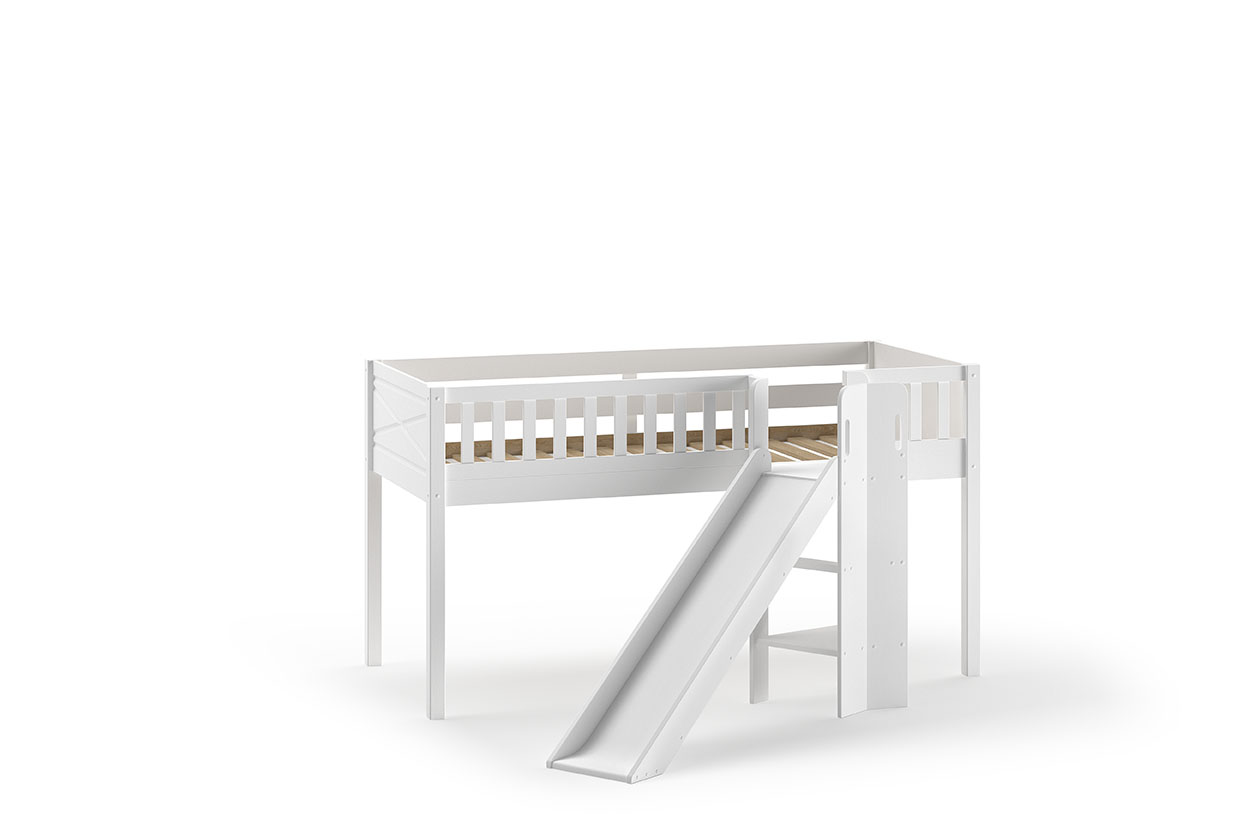 VIPACK - SCOTT HALFHOOGSLAPER MET GLIJBAAN 90 x 200 cm WIT
