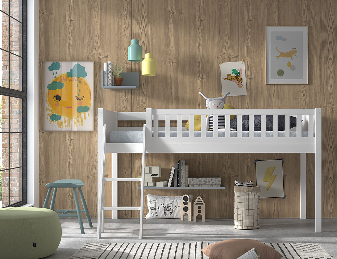 VIPACK - SCOTT HALFHOOGSLAPER MET LADDER 90 x 200 cm WIT