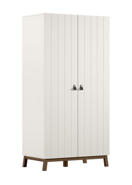 VIPACK - SEZANE 2 DEURS KLEERKAST CLAY/WALNOOT