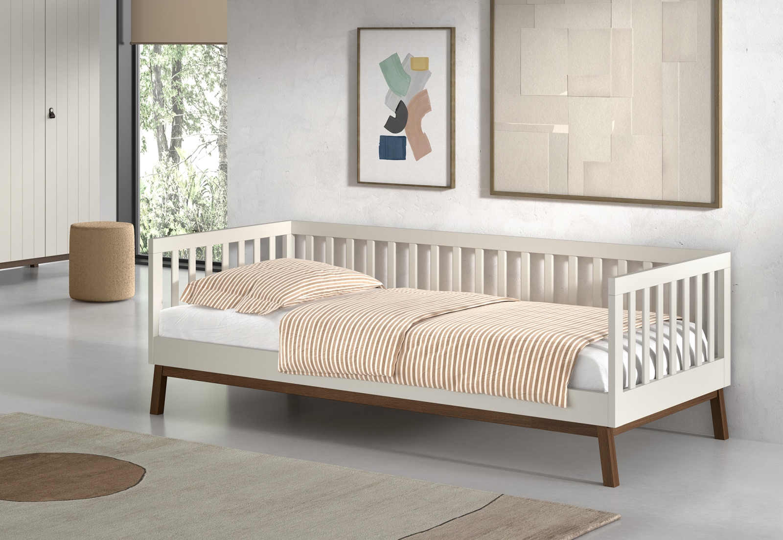 VIPACK - SEZANE KAJUITBED 90 x 200 cm CLAY/WALNOOT
