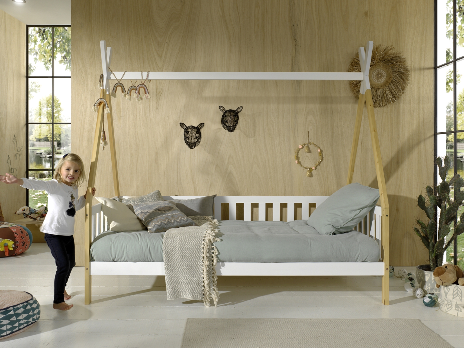 VIPACK - TIPI BED MET HEKJE 90 x 200 cm BI-COLOR
